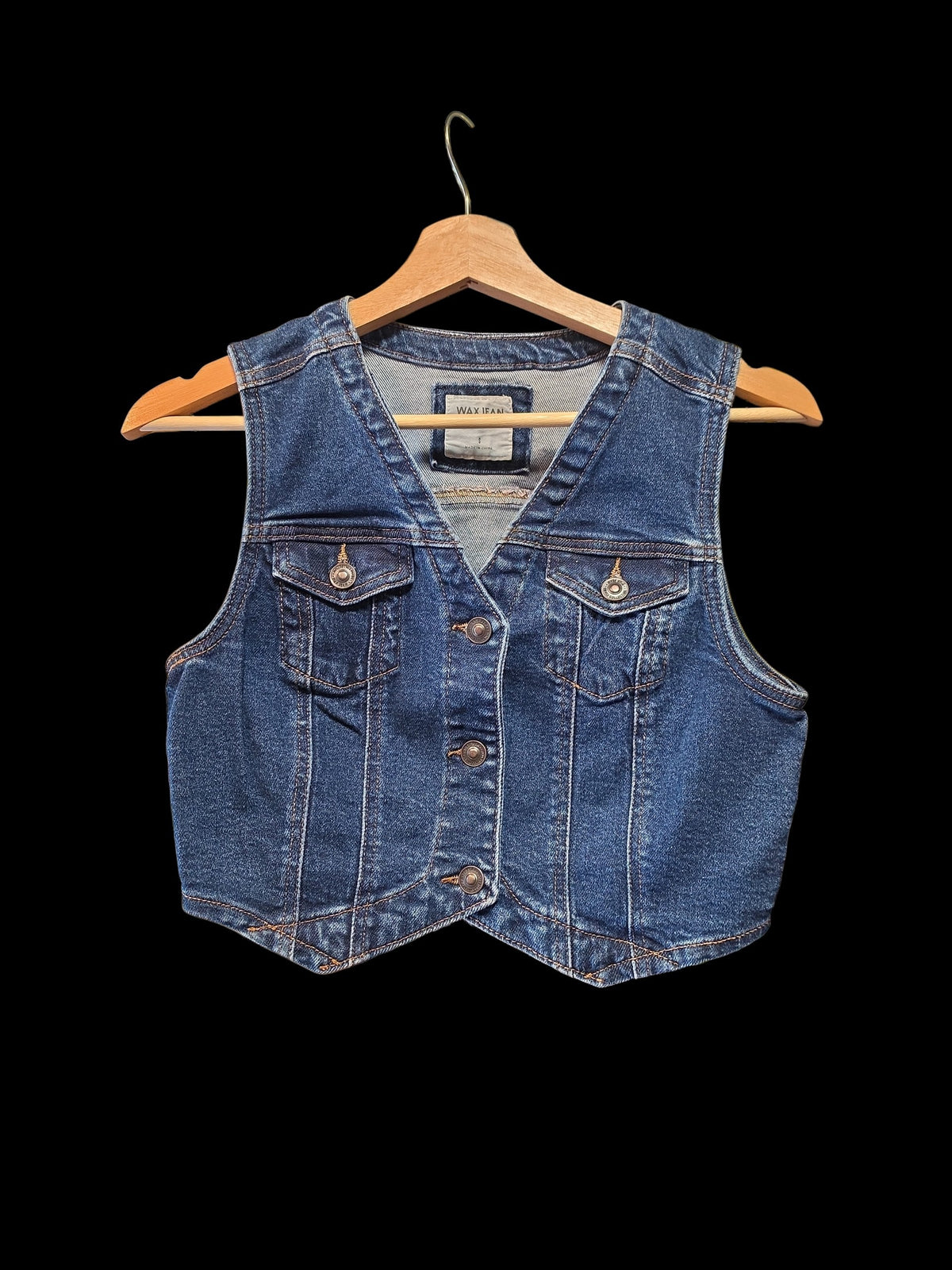 Wax jean vest sz Small NWOT