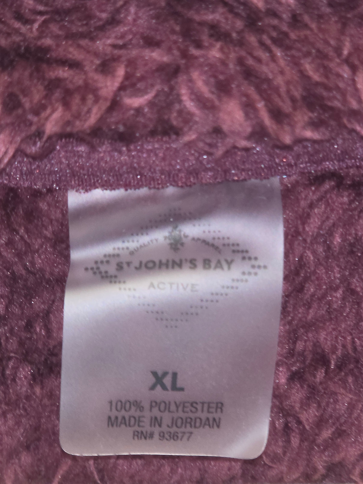 St John Bays Sherpa Sweater Womens Burgundy Long Sleeve Full Zip Up