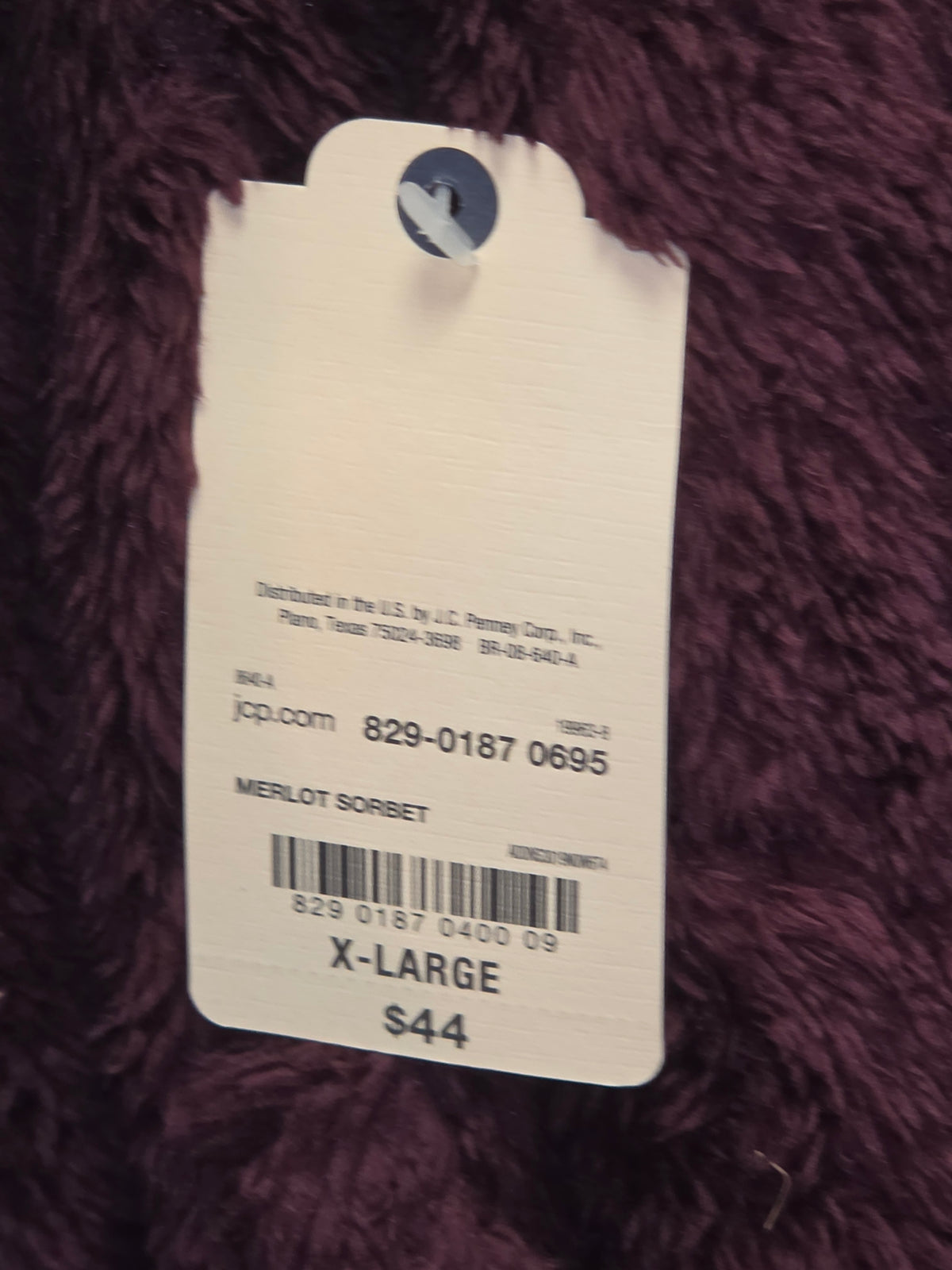 St John Bays Sherpa Sweater Womens Burgundy Long Sleeve Full Zip Up
